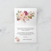 サンキューカードボホピンクフローラ結婚折り曲げ サンキューカード (内部)