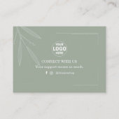 サンキューカードミニマル葉 | Sage Green 名刺 (裏面)