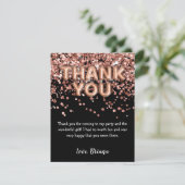 サンキューカードモダンブラックバラ金ゴールドグリッター 招待状 (スタンド正面)