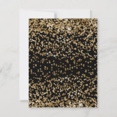 サンキューカードモダンブラック金ゴールドグリッターバルーン 招待状 (裏面)