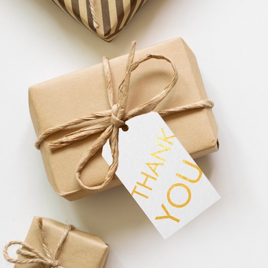 サンキューカードモダンミニマリスト箔金属 ギフトタグ