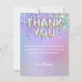 サンキューカードモダンレインボーグリッターバルーン 招待状 (正面)