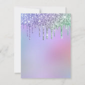 サンキューカードモダンレインボーグリッターバルーン 招待状 (裏面)