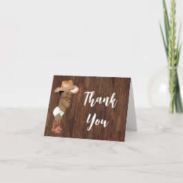 サンキューカードリトルオウムカウボーイブルーベビーシャワー サンキューカード