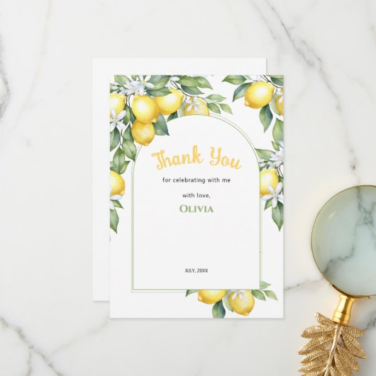 サンキューカードレモンシトル誕生日。 サンキューカード (正面/裏面インサイチュ)