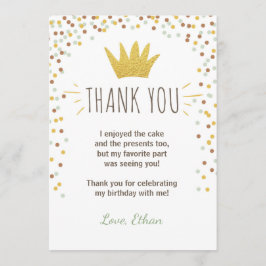サンキューカードワイルドツ誕生日金ゴールドボークラウン サンキューカード