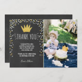 サンキューカードワイルドツ誕生日金ゴールドボークラウン サンキューカード (正面/裏面)