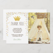 サンキューカードワイルドツ誕生日金ゴールドボークラウン サンキューカード (正面/裏面)