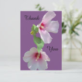 サンキューカード上の2つのピンクのハイビスカスの花の写真 サンキューカード (スタンド正面)