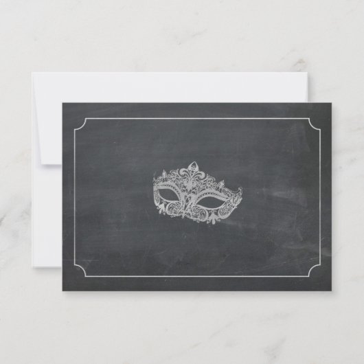 サンキューカード仮装マスクパーティーシルバー 招待状 (裏面)