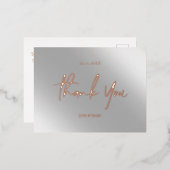 サンキューカード実在ホイルピンクシルバー 箔シーズンポストカード (正面/裏面)