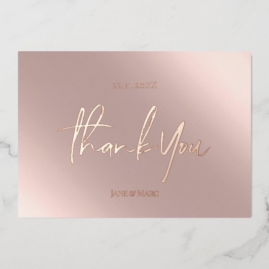 サンキューカード実在ホイルロセゴルドピンク 箔シーズンカード (正面)