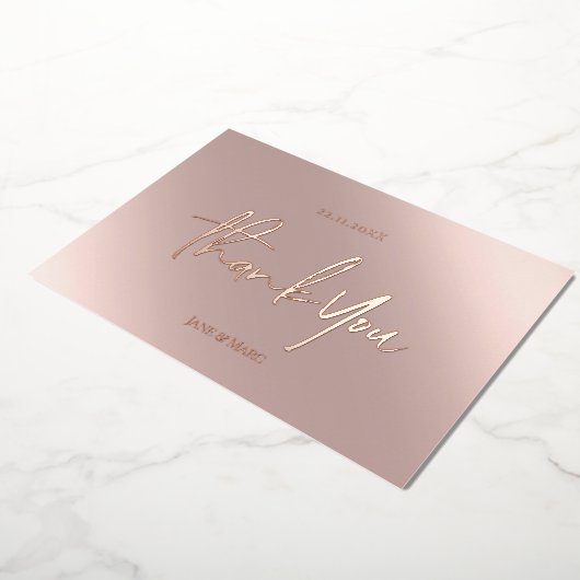 サンキューカード実在ホイルロセゴルドピンク 箔シーズンカード (回転した状態)