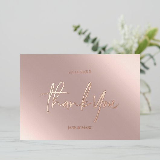 サンキューカード実在ホイルロセゴルドピンク 箔シーズンカード (立ち正面)