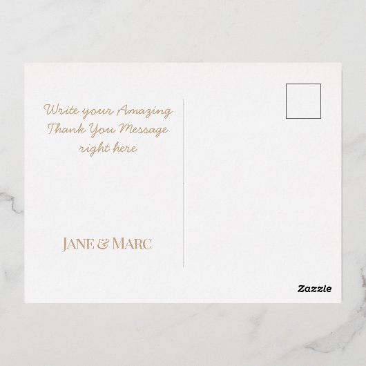 サンキューカード実在ホイルロセゴールド葉書 箔シーズンポストカード (裏面)