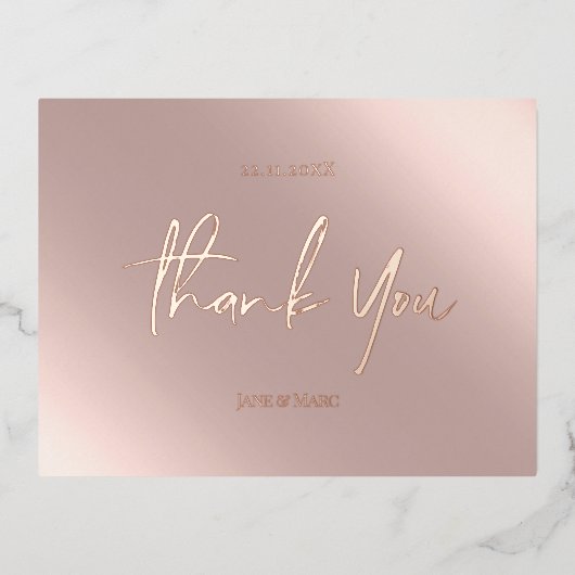 サンキューカード実在ホイルロセゴールド葉書 箔シーズンポストカード (正面)