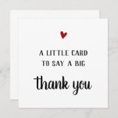 サンキューカード小さなカード感謝していだ。 招待状 (正面/裏面)