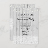 サンキューカード木は素朴な冬のレースをつけます サンキューカード (正面/裏面)