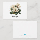 サンキューカード水彩マグノリア空白の内側 ノートカード (正面/裏面)