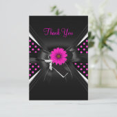 サンキューカード水玉模様白黒ピンク サンキューカード (スタンド正面)