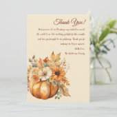 サンキューカード水色かぼちゃフローラデザイン- 招待状 (スタンド正面)
