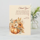 サンキューカード水色かぼちゃフローラデザイン- 招待状 (スタンド正面)