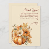 サンキューカード水色かぼちゃフローラデザイン- 招待状 (正面/裏面)