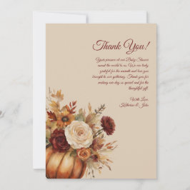 サンキューカード水色のカボチャと花 招待状