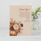 サンキューカード水色のカボチャと花 招待状 (スタンド正面)