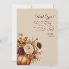 サンキューカード水色のカボチャと花 招待状