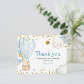 サンキューカード熱気球の動物の赤ちゃんシャワー サンキューカード (スタンド正面)