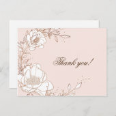 サンキューカード牡丹バラ金箔押し ポストカード (正面/裏面)