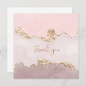 サンキューカード箔フェイク付金ゴールドデザイン ノートカード (正面/裏面)