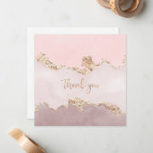 サンキューカード箔フェイク付金ゴールドデザイン ノートカード (正面/裏面インサイチュ)