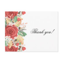 サンキューカード紅薔薇の秋紅葉