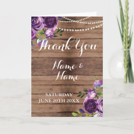 サンキューカード紫の木の花ライト結婚ズ サンキューカード