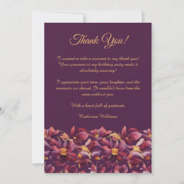 サンキューカード紫色の花 –  招待状
