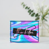 サンキューカード紫鮮やかホログラフィック ポストカード (スタンド正面)