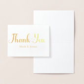 サンキューカード結婚のカップルネームのスクリプトハート 箔カード (ディスプレー)