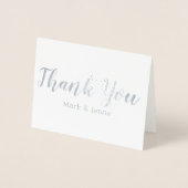 サンキューカード結婚のスクリプトオープンハート 箔カード (正面)