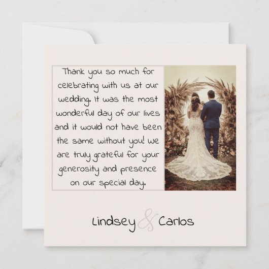 サンキューカード結婚のドレスシルエットコレクション サンキューカード (裏面)