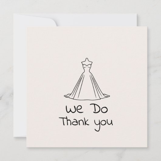 サンキューカード結婚のドレスシルエットコレクション サンキューカード (正面)