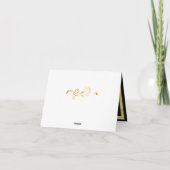 サンキューカード結婚の黒金ゴールド紙吹雪 サンキューカード (裏面)