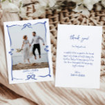サンキューカード結婚写真の波状のボーファンシーウ サンキューカード<br><div class="desc">のファンシーサンキューカード用の手書き結婚フォトカード写真パーソナライズされたと名前と日付フレピック撮影</div>