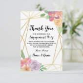 サンキューカード結婚婚約金ゴールドフローラ 招待状 (スタンド正面)