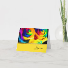 サンキューカード絵を描レインボーローズ