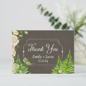 サンキューカード自然の素朴なバラとシダ サンキューカード (スタンド正面)