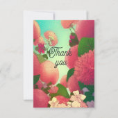 サンキューカード花ピンク明るい赤紫色 サンキューカード (正面)