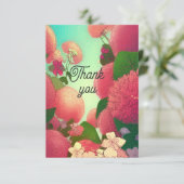 サンキューカード花ピンク明るい赤紫色 サンキューカード (スタンド正面)