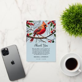 サンキューカード葬儀後 – （鳥）ショウジョウコウカンチョウ葬儀 箔グリーティングカード